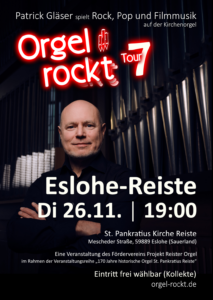 Orgel rockt Tour 7 am 26.11.24 um 19:00 in Eslohe-Reiste