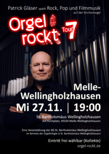 Orgel rockt Tour 7 am 27.11.24 um 19:00 in Melle-Wellingholzhausen