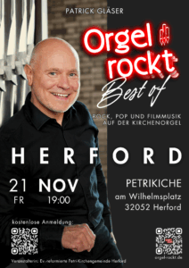 Best of Orgel rockt findet am 21.11.25 um 19:00 in der Petrikirche in Herford statt.