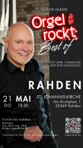 Best of Orgel rockt am 21.05.26 um 19:30 in der St. Johannis-Kirche in Rahden.