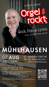 Orgel rockt · Rock, Pop & Lyrics am 07.08.26 um 19:30 in der St. Marien Kirche in Mühlhausen