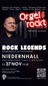 Orgel rockt · Rock Legends am 27.11.26 in Niedernhall