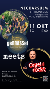 geBRASSel meets Orgel rockt am 11.10.26 um 17:00 in Neckarsulm